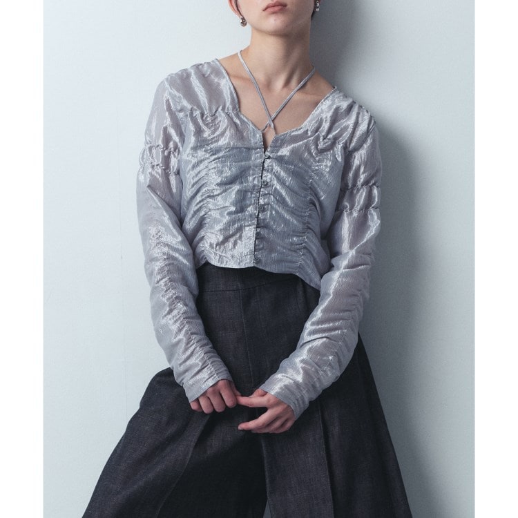コードエー(CODE A)のgathered shiny blouse シャツ・ブラウス