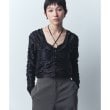 コードエー(CODE A)のgathered shiny blouse ブラック(019)