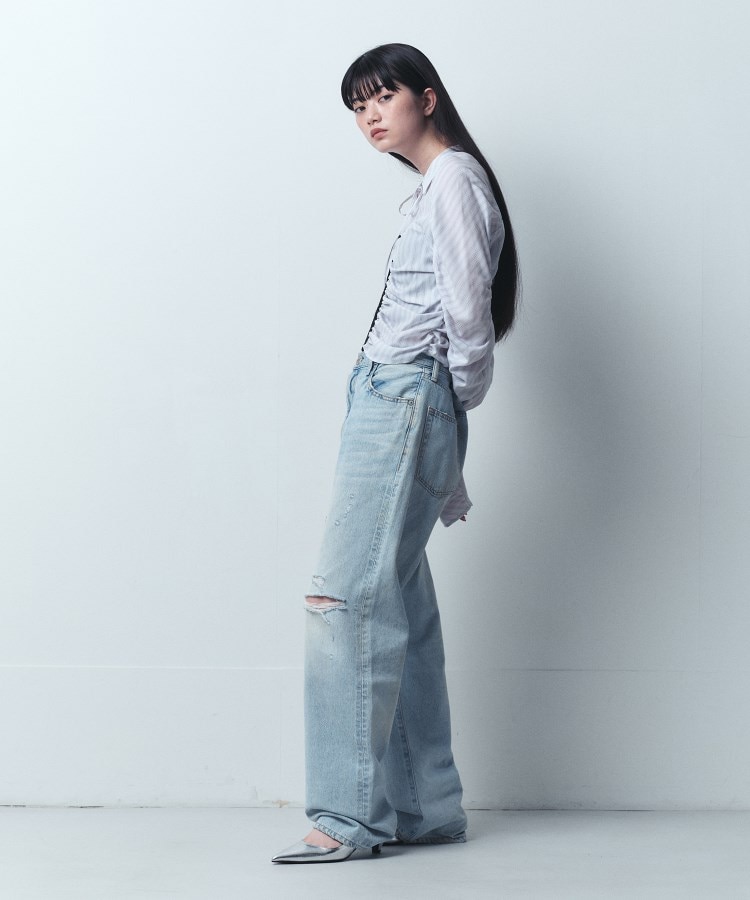 コードエー(CODE A)のLyocell stripe blouse5