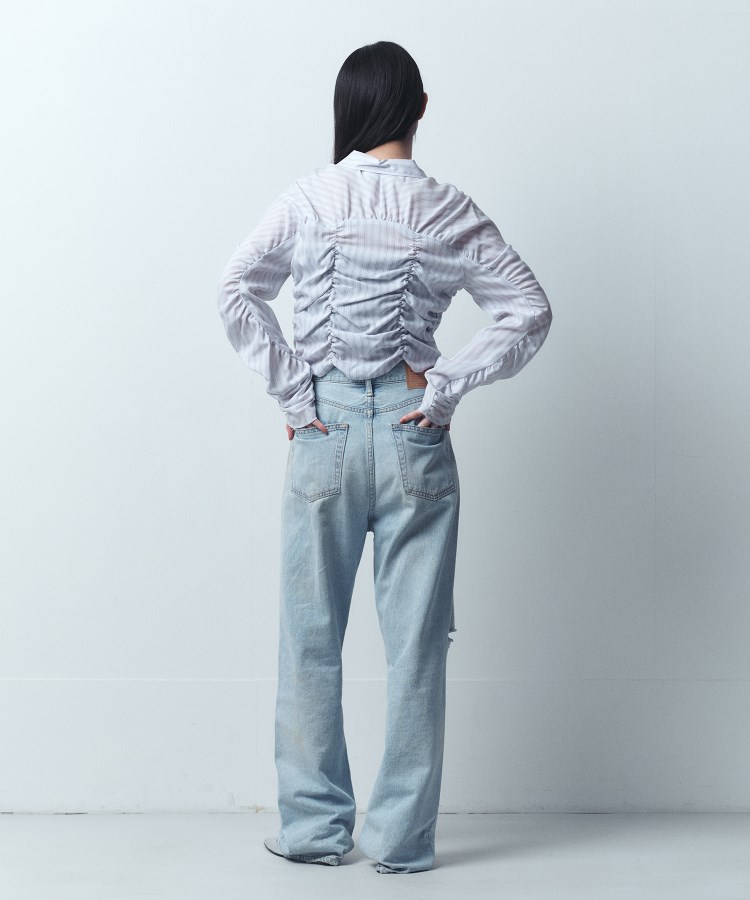 コードエー(CODE A)のLyocell stripe blouse6