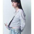 コードエー(CODE A)のLyocell stripe blouse1
