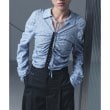 コードエー(CODE A)のLyocell stripe blouse ブルー(391)