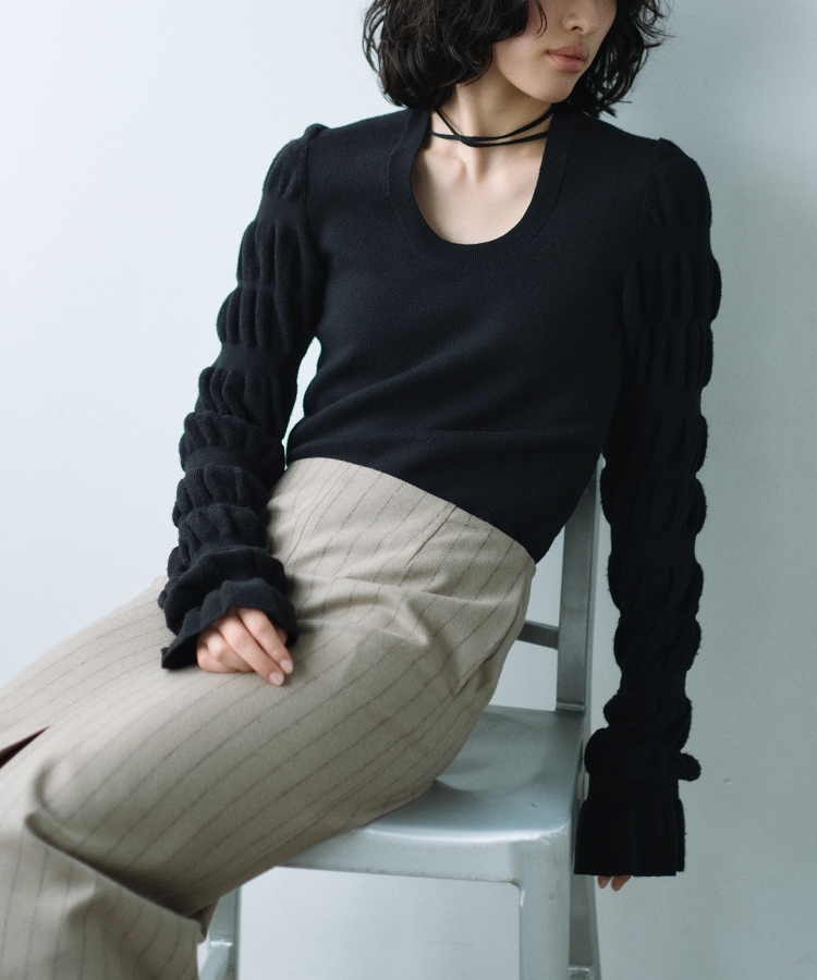 コードエー(CODE A)のgathered sleeves knit15