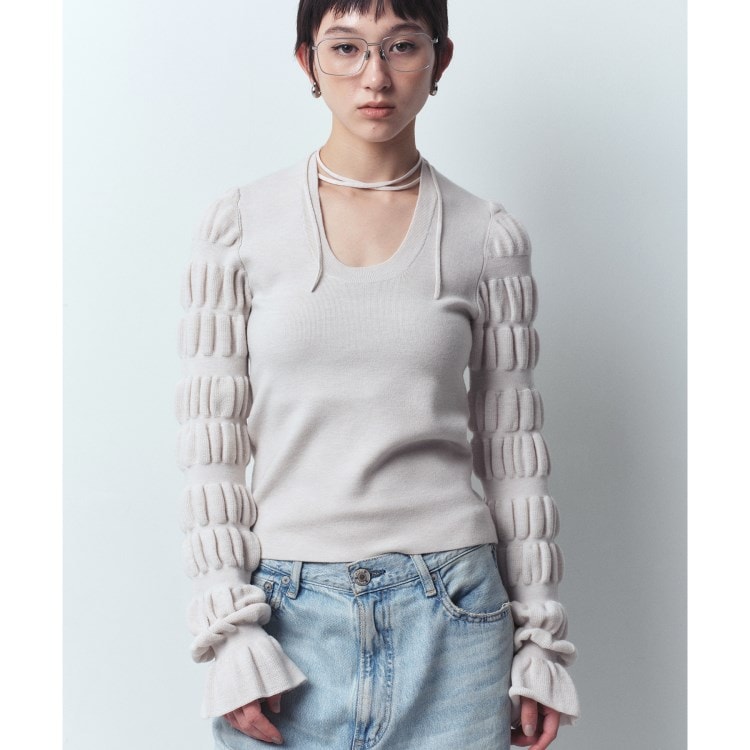 コードエー(CODE A)のgathered sleeves knit ニット/セーター