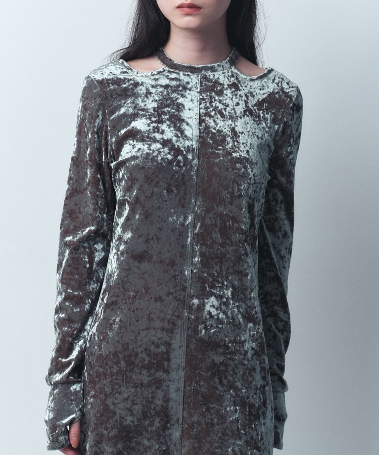 コードエー(CODE A)のneck point velour dress9