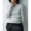 コードエー(CODE A)のmelange knit cutting pullover ライトグレー(011)