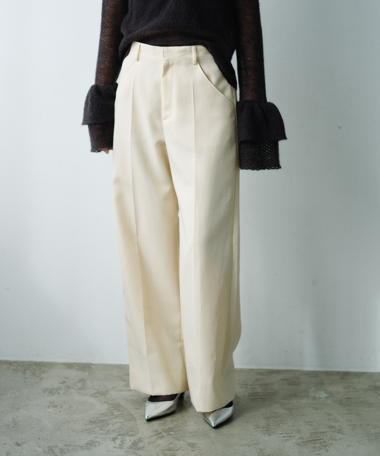コードエー(CODE A)のhigh waist trousers ライトイエロー(030)