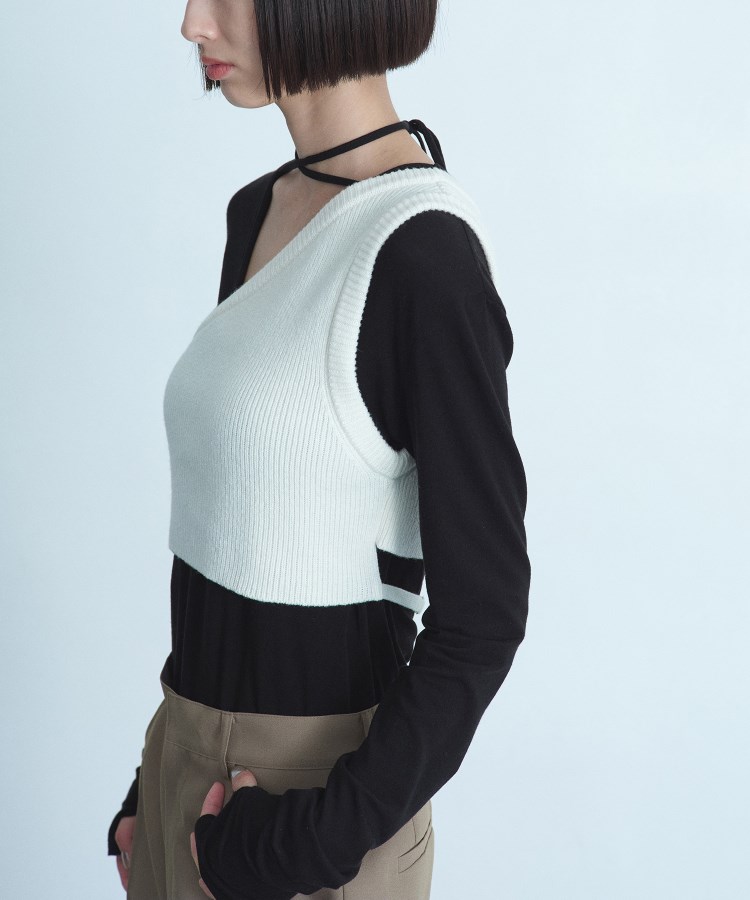 コードエー(CODE A)のasymmetry knit vest5