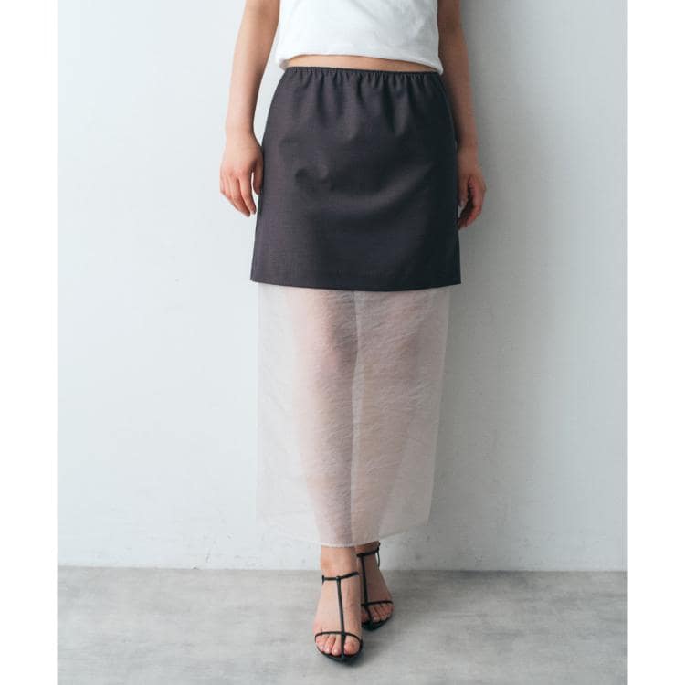コードエー(CODE A)のreversible sheer skirt マキシ・ロングスカート