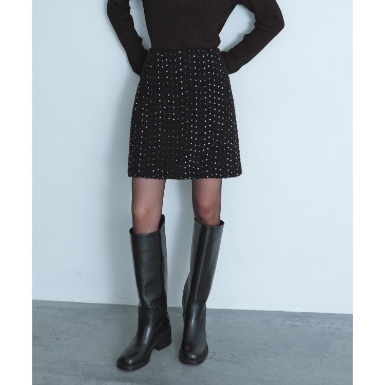 コードエー(CODE A)のdot tweed mini skirt ミニスカート