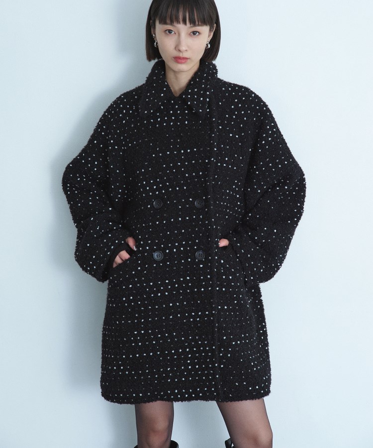 コードエー(CODE A)のdot tweed coat7