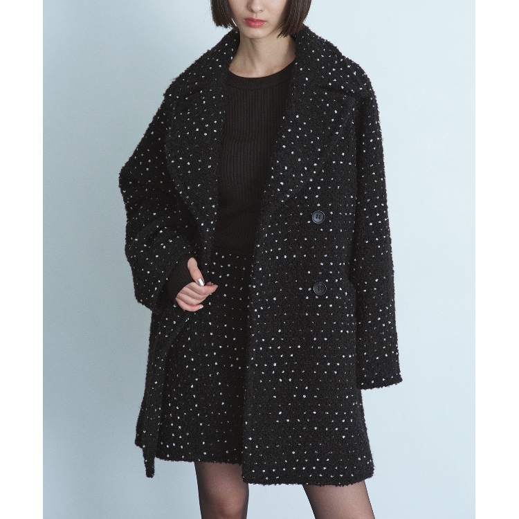 コードエー(CODE A)のdot tweed coat チェスターコート