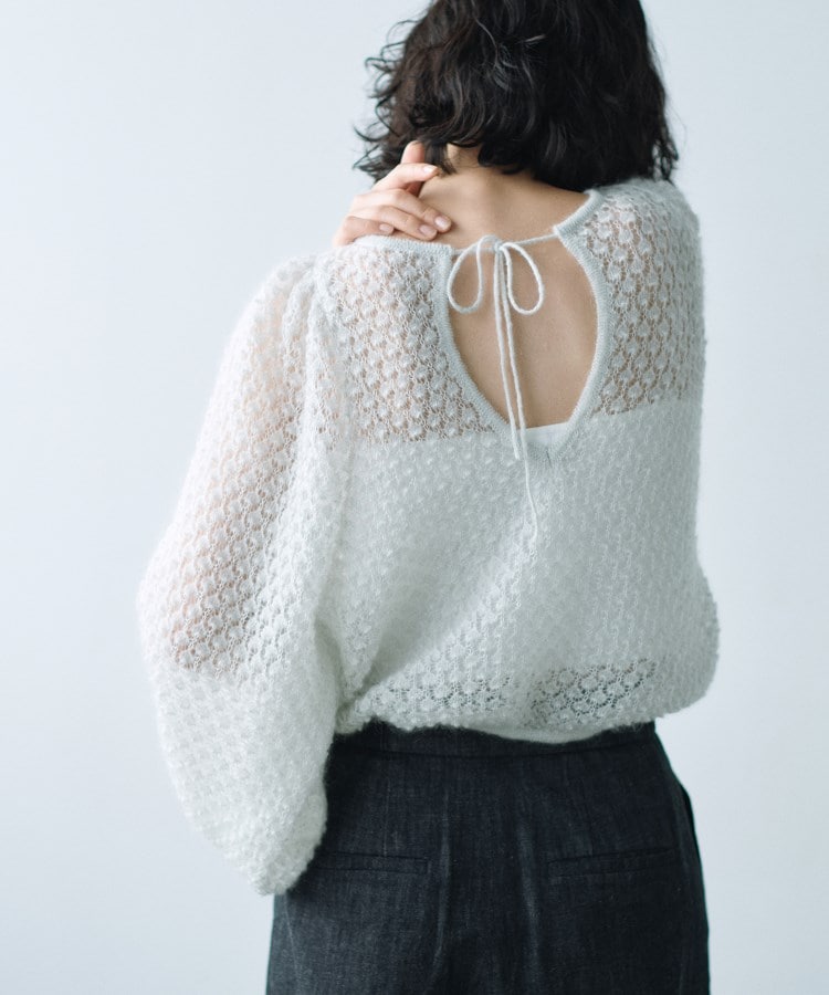 コードエー(CODE A)の2way sheer mohair pullover2
