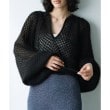 コードエー(CODE A)の2way sheer mohair pullover ブラック(019)