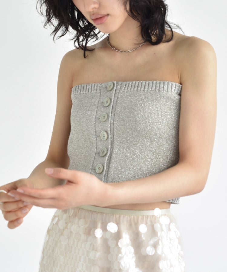 コードエー(CODE A)のlame knit bustier8