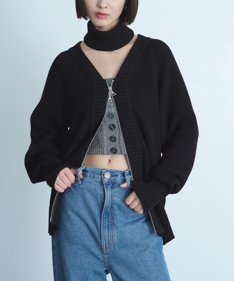 コードエー(CODE A)のlame knit bustier2