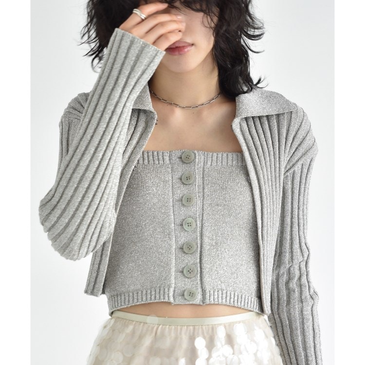 コードエー(CODE A)のCODE A｜lame knit bustier ニット/セーター