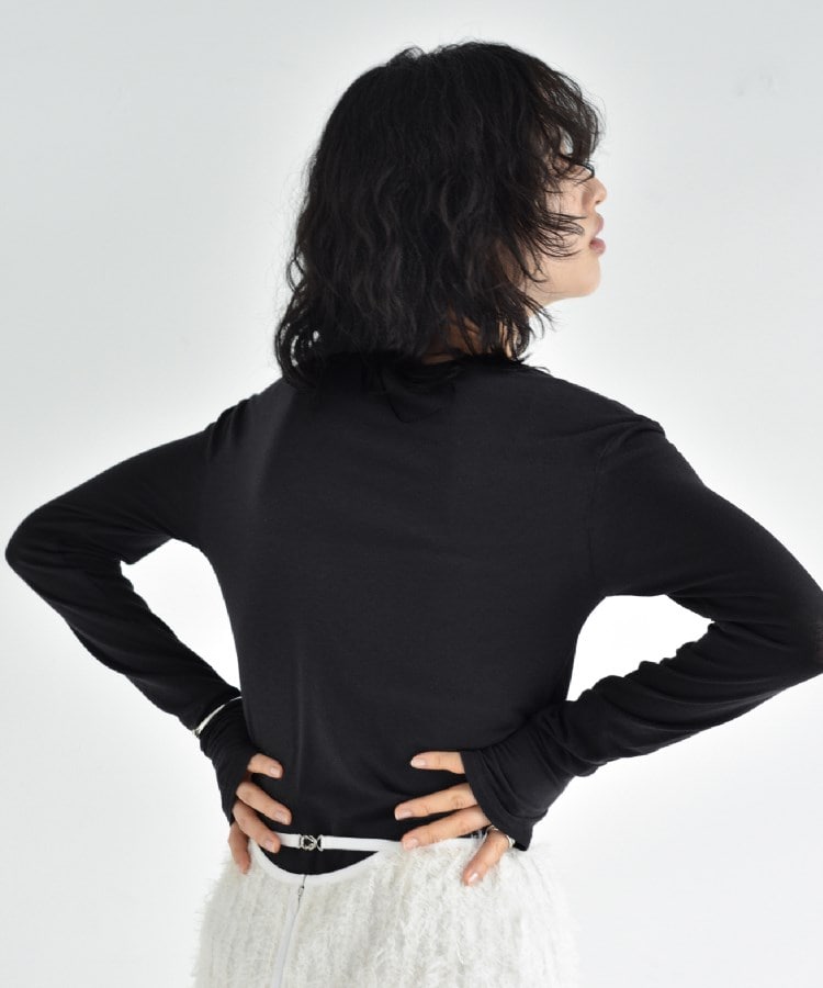 コードエー(CODE A)のfront ribbon jersey tops8