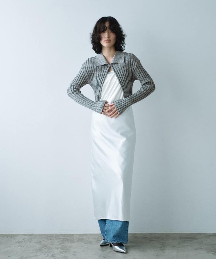 コードエー(CODE A)のlame knit cardigan2