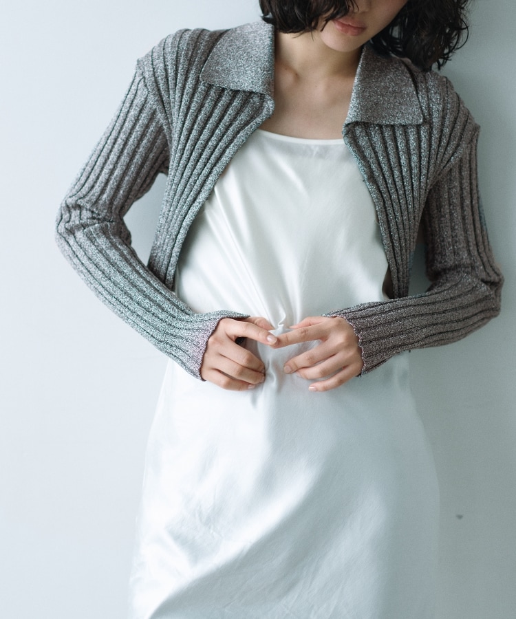 コードエー(CODE A)のlame knit cardigan5