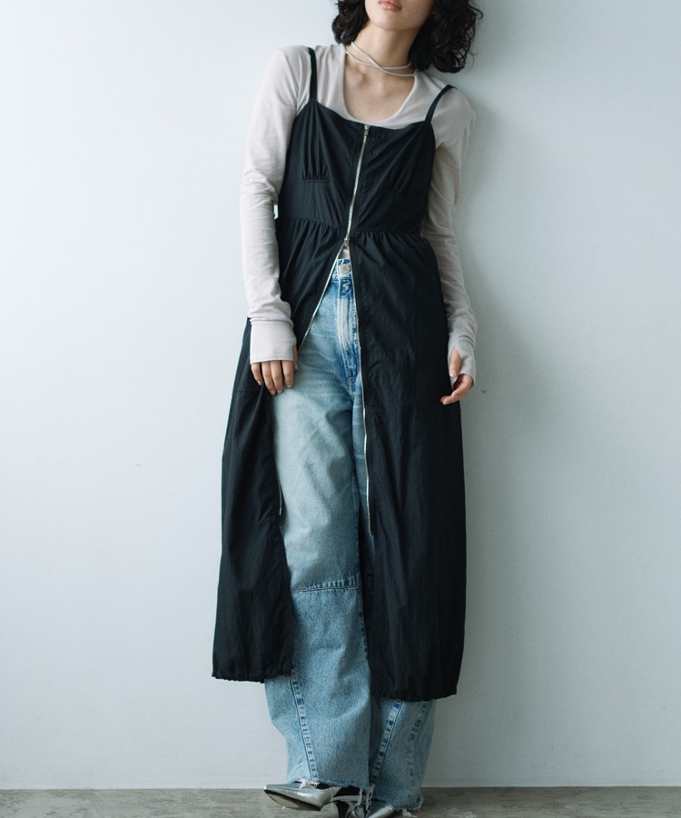コードエー(CODE A)のzip－front dress ブラック(019)