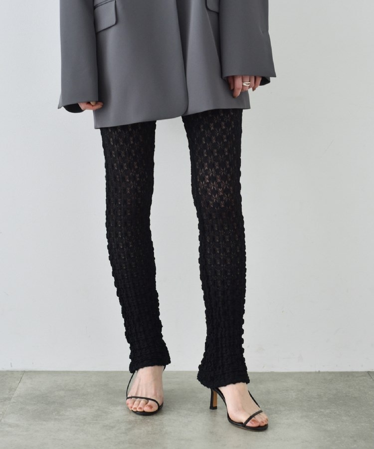 コードエー(CODE A)のCODE A｜shrink lace leggings ブラック(019)