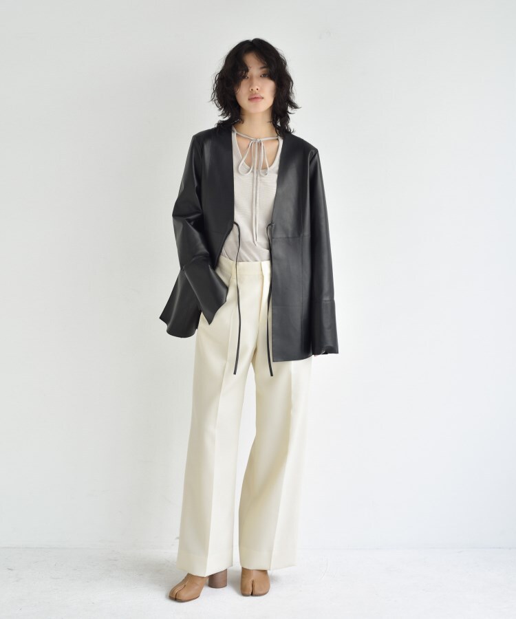 コードエー(CODE A)のCODE A｜front ribbon leather jacket3