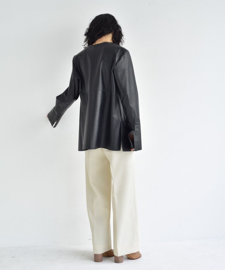 コードエー(CODE A)のCODE A｜front ribbon leather jacket6