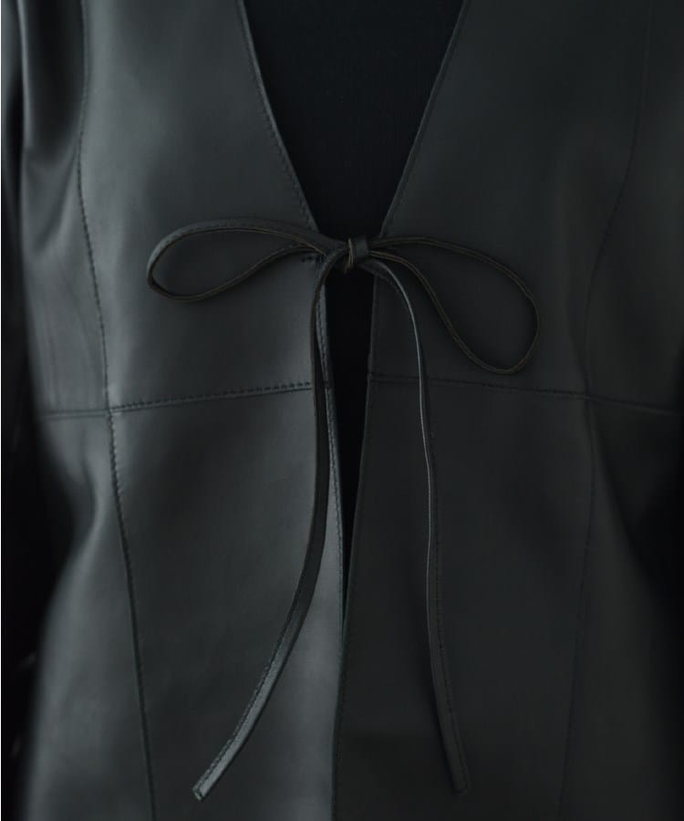 コードエー(CODE A)のCODE A｜front ribbon leather jacket14