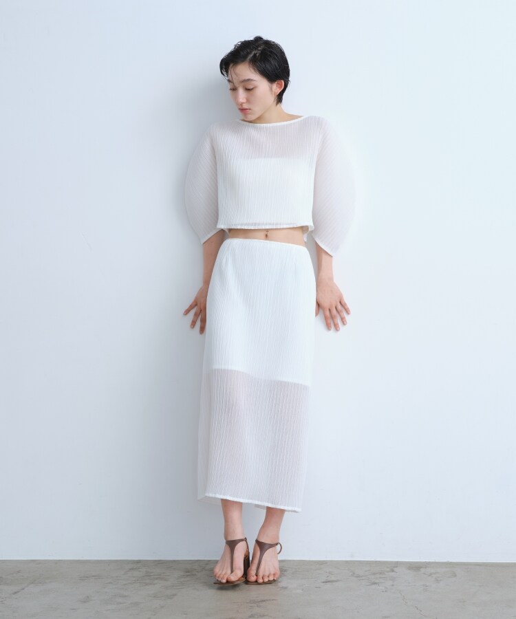 コードエー(CODE A)のsheer pleats tops2