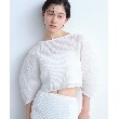 コードエー(CODE A)のsheer pleats tops ホワイト(001)