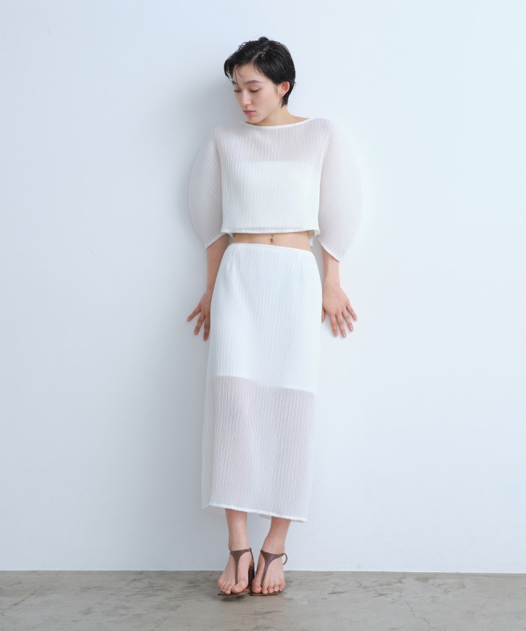 sheer pleats skirt(マキシ・ロングスカート) | CODE A sheer pleats skirt(マキシ・ロングスカート) | CODE A