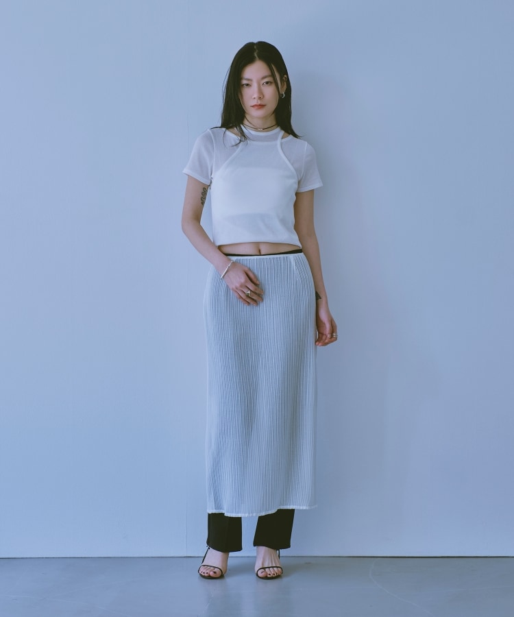 sheer pleats skirt(マキシ・ロングスカート) | CODE A sheer pleats skirt(マキシ・ロングスカート) | CODE A