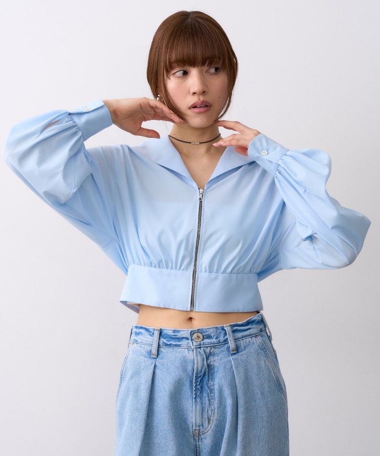 コードエー(CODE A)のCODE A｜front zip short blouse1