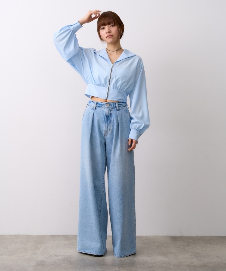 コードエー(CODE A)のCODE A｜front zip short blouse4