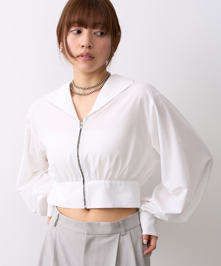 コードエー(CODE A)のCODE A｜front zip short blouse7