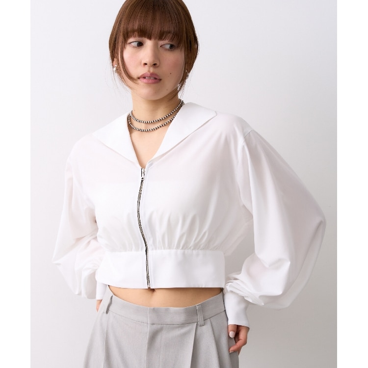 コードエー(CODE A)のCODE A｜front zip short blouse シャツ・ブラウス