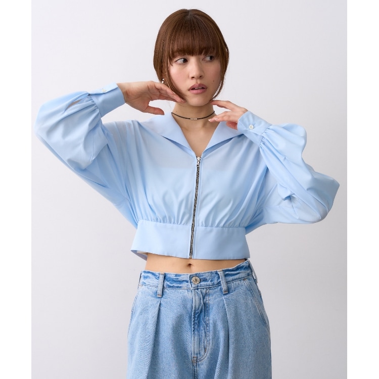 コードエー(CODE A)のCODE A｜front zip short blouse シャツ・ブラウス