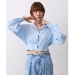 コードエー(CODE A)のCODE A｜front zip short blouse サックスブルー(090)