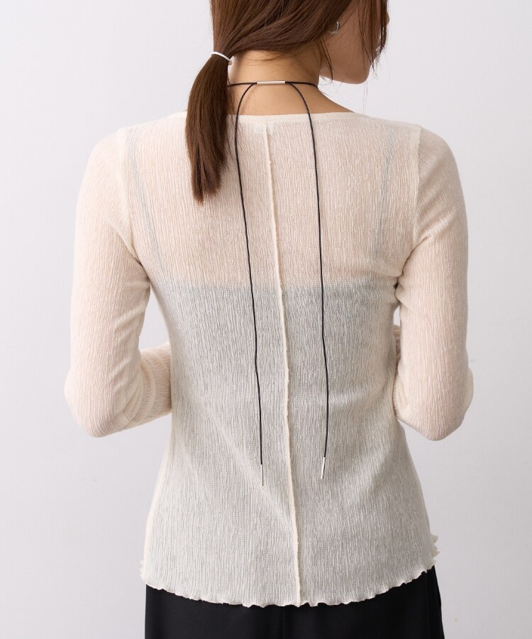 コードエー(CODE A)のCODE A｜fronthook sheer rib pullover3