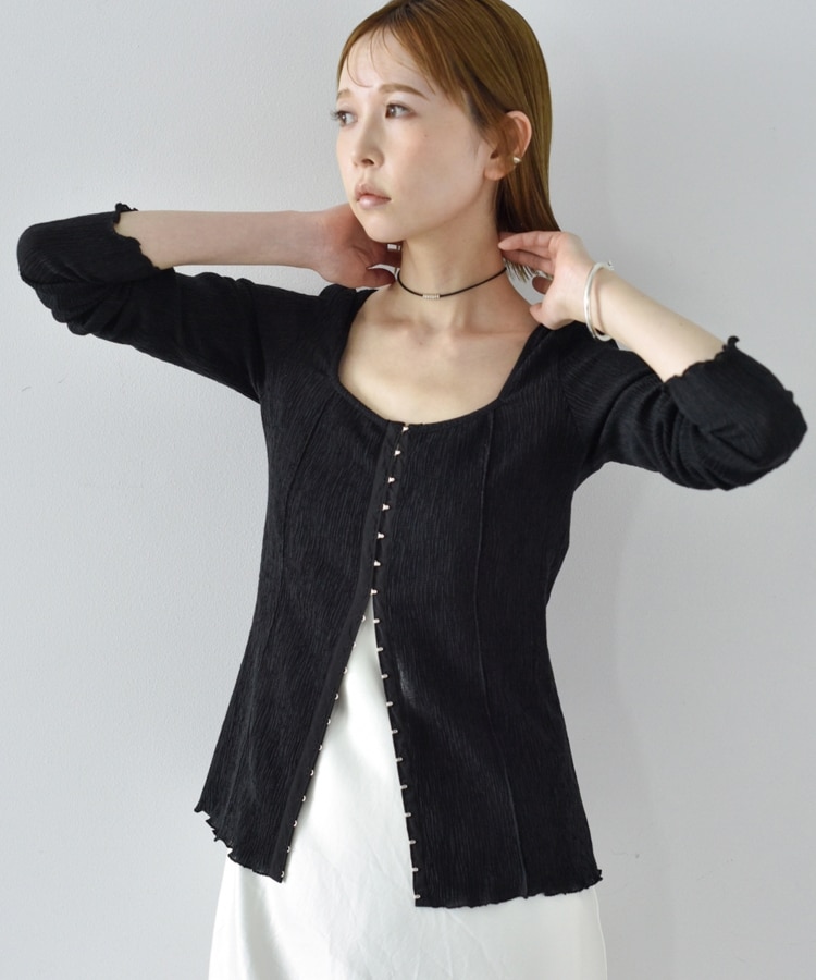 コードエー(CODE A)のCODE A｜fronthook sheer rib pullover10