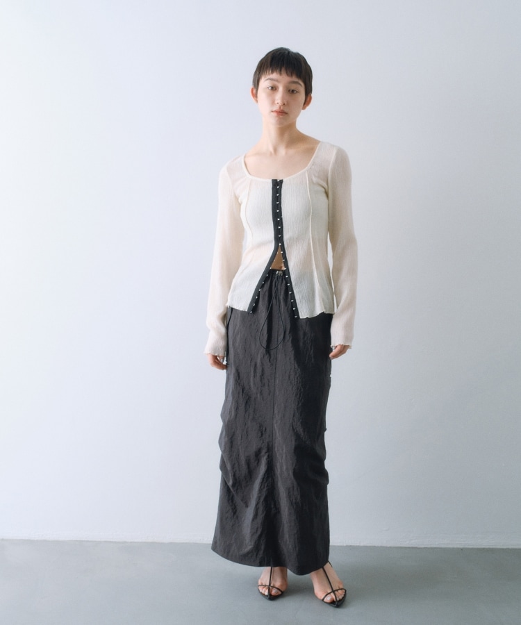 コードエー(CODE A)のfronthook sheer rib pullover4