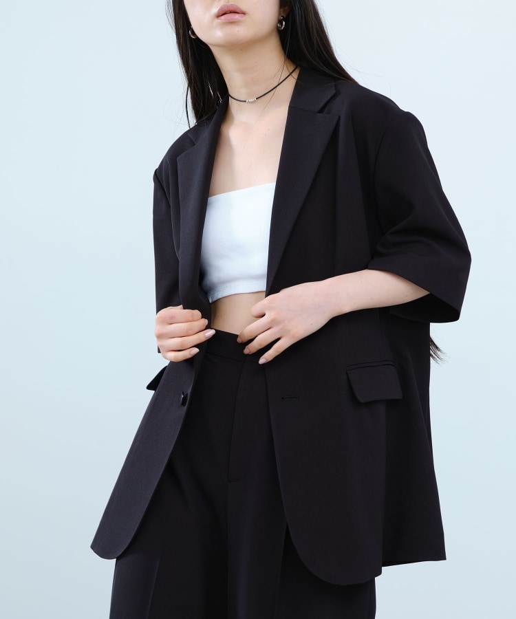 コードエー(CODE A)のCODE A｜half sleeve jacket ブラック(019)