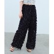コードエー(CODE A)のfeather jacquard easy pants ブラック(019)