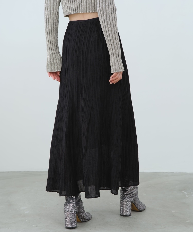 コードエー(CODE A)のCODE A｜sheer flare skirt ブラック(019)