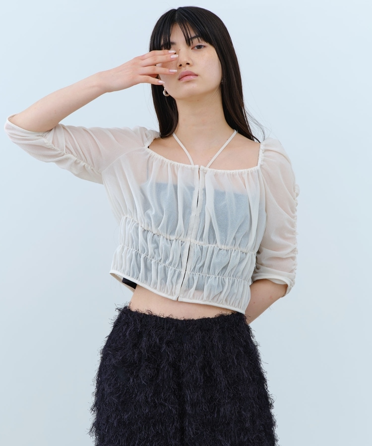 コードエー(CODE A)のsheer gather blouse9