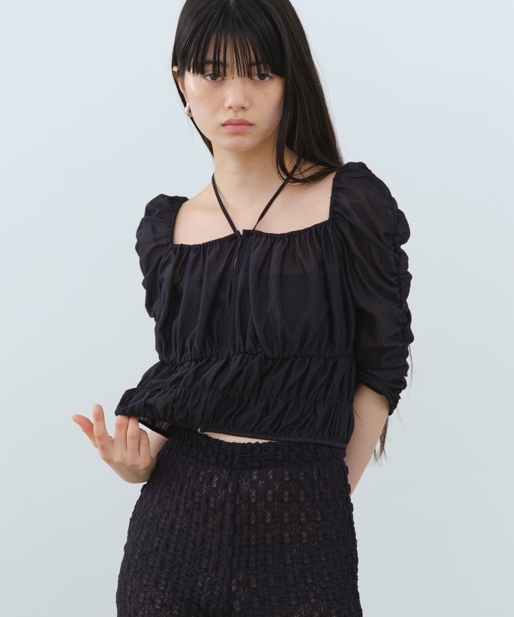 コードエー(CODE A)のCODE A｜sheer gather blouse5