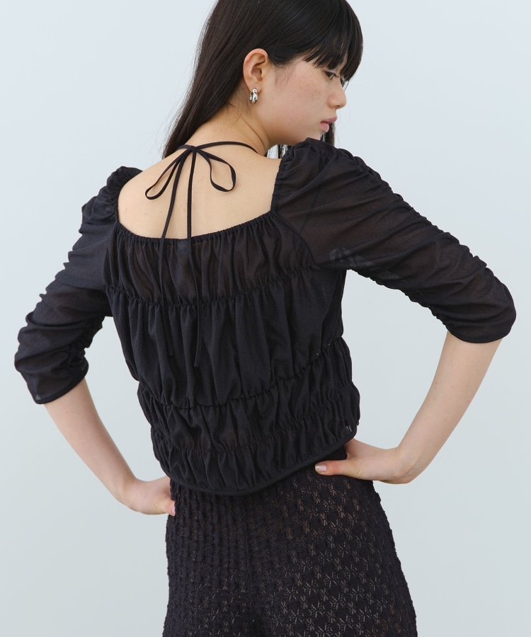 コードエー(CODE A)のsheer gather blouse3