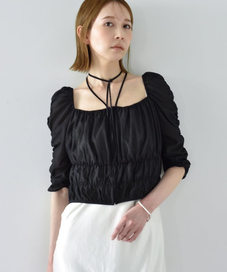 コードエー(CODE A)のCODE A｜sheer gather blouse11