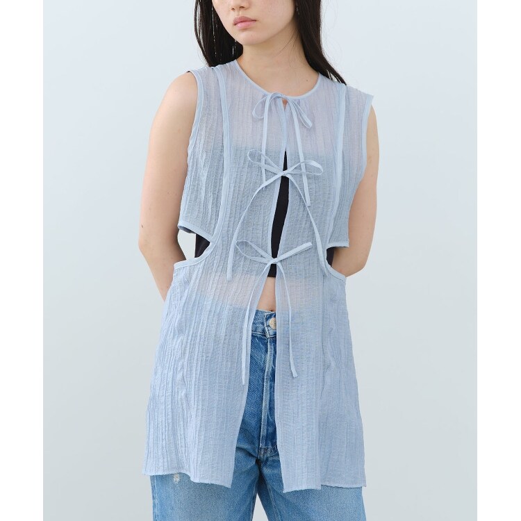 コードエー(CODE A)のCODE A｜sheer ribbon design blouse シャツ・ブラウス